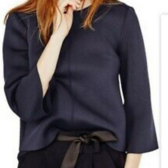 Maje Navy Top with Zip up Back